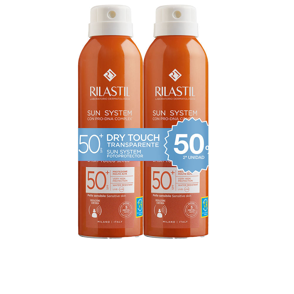 SUN SYSTEM SPF50+ spray transparente dry touch pack 2 x 200 ml