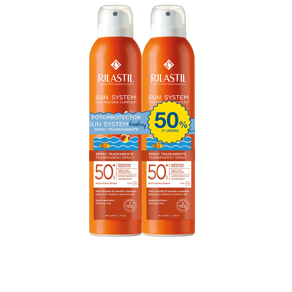 SUN SYSTEM SPF50+ BABY transparent spray pack 2 x 200 ml