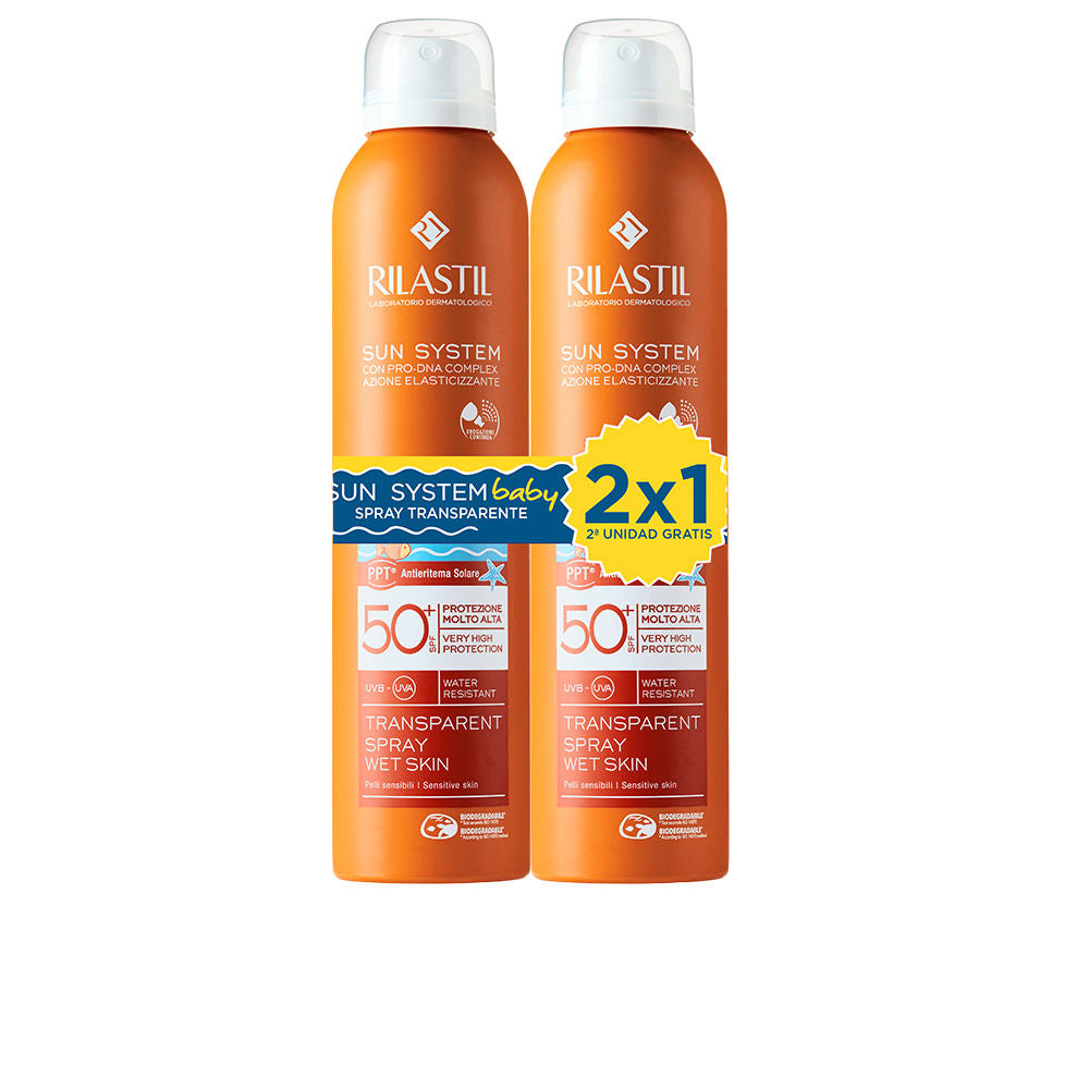 SUN SYSTEM 50+ BABY SPRAY TRANSPARENTE PACK 2 x 200 ml