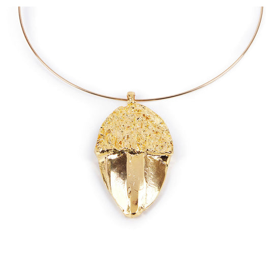 Shabama Bellota Rigid Necklace #Shiny Gold 1 U - Salevare.com