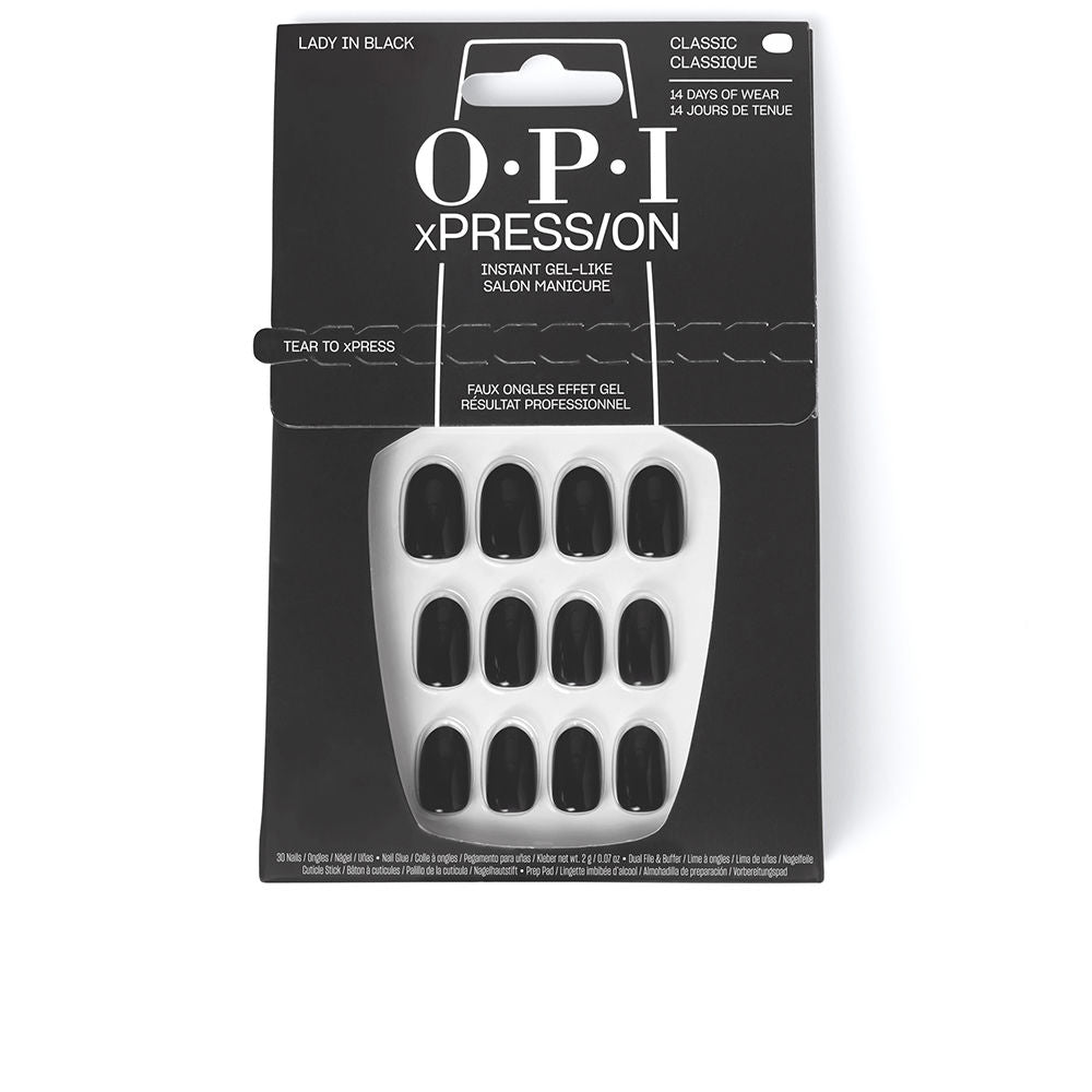 Opi Opi Xpress/On Artificial Nails Iconic Shades #Lady In Black 30 U - Salevare.com