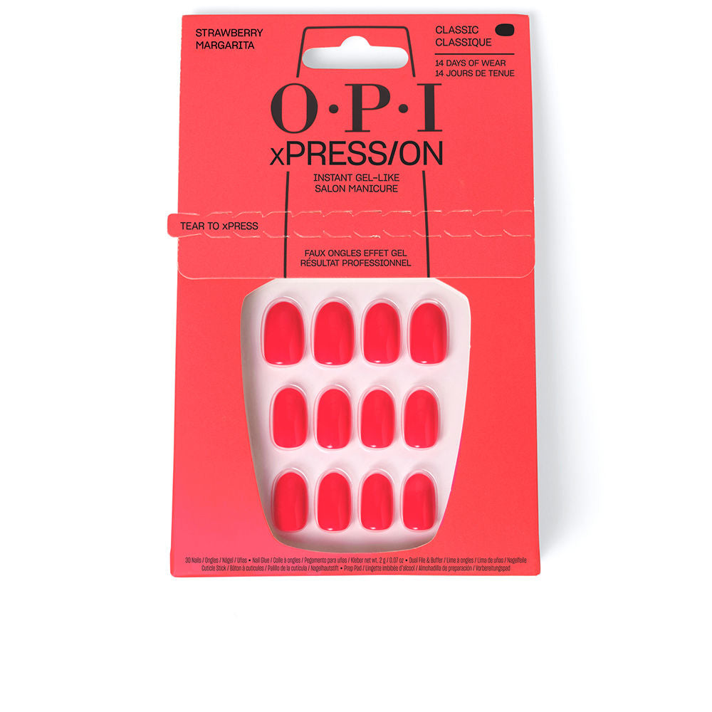 Opi Opi Xpress/On Artificial Nails Iconic Shades #Strawberry Margarita 30 U - Salevare.com