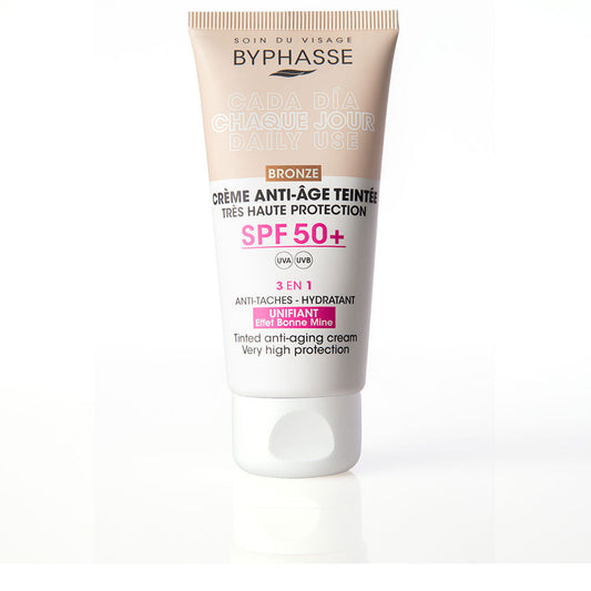 Byphasse Anti-Aging Facial Cream With Color Spf50+ #Bronze 50 Ml - Salevare.com