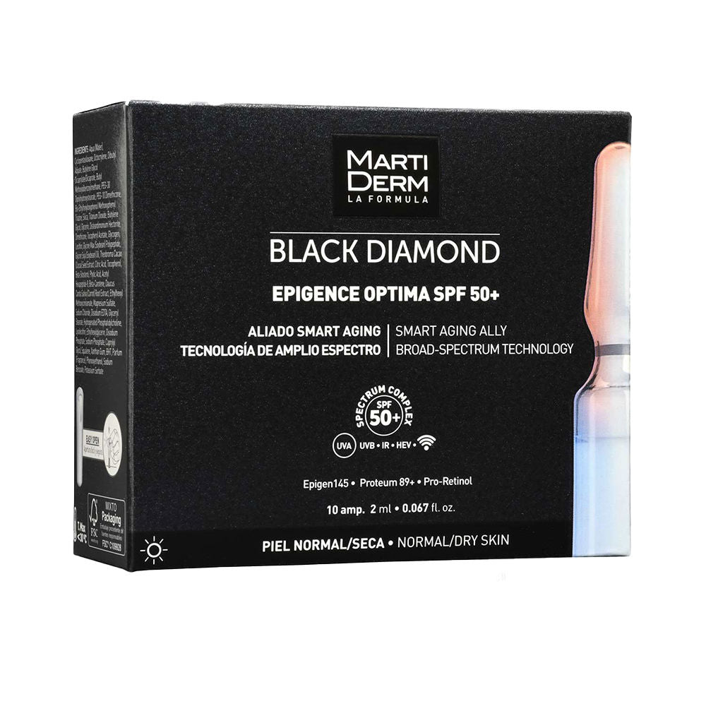 Martiderm Black Diamond Epigence Optima Ampoules For Normal-Dry Skin Spf50+ 10 X 2 Ml - Salevare.com