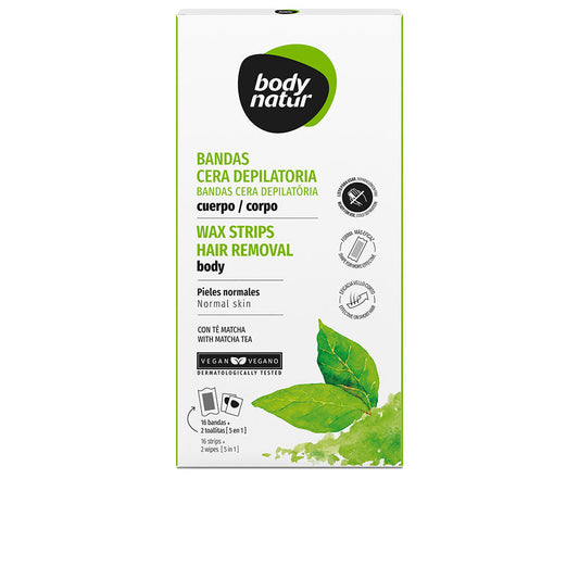 Body Natur Bands Depilatory Wax Body Matcha Tea 16 U - Salevare.com