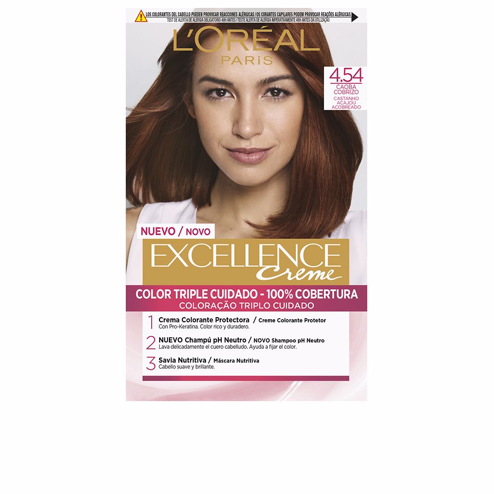 L'Oréal Paris Excellence Creme Dye #4.54-Copper Mahogany Chestnut 192 Ml
