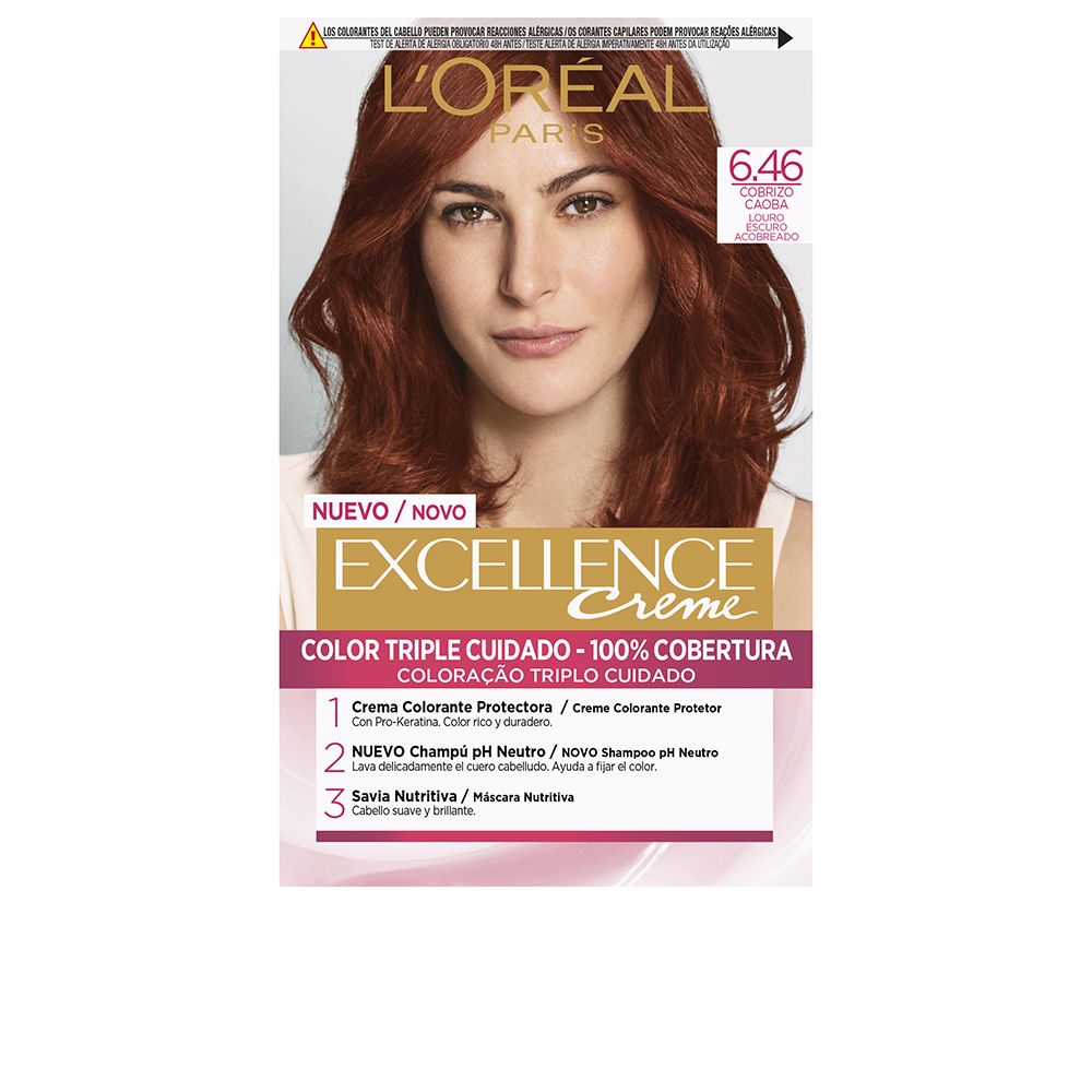 L'Oréal Paris Excellence Creme Dye #6.46-Dark Coppery Mahogany Blonde 192 Ml