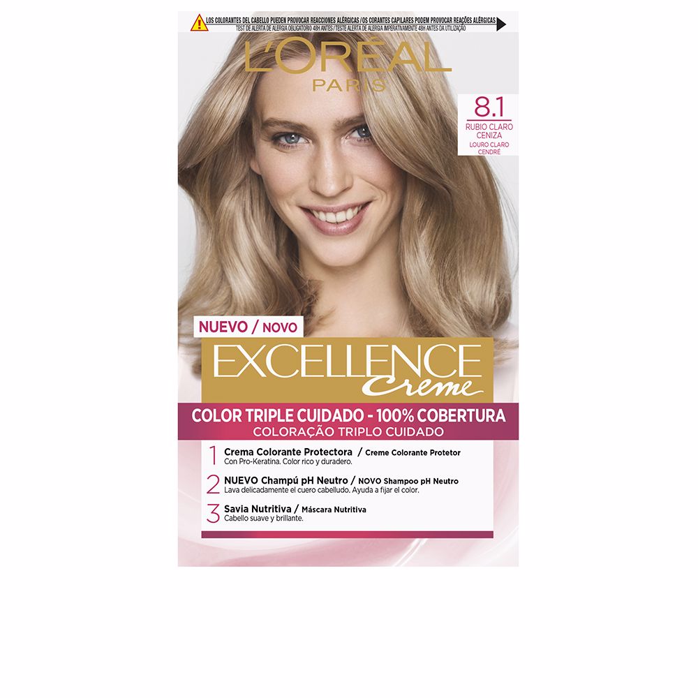 L'Oréal Paris Excellence Creme Dye #8.1-Light Ash Blonde 192 Ml