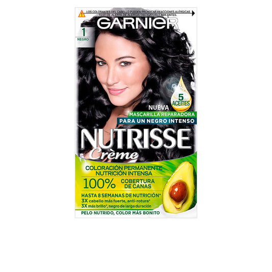 Garnier Nutrisse Creme Permanent Color 100% Coverage #1-Black 3 U