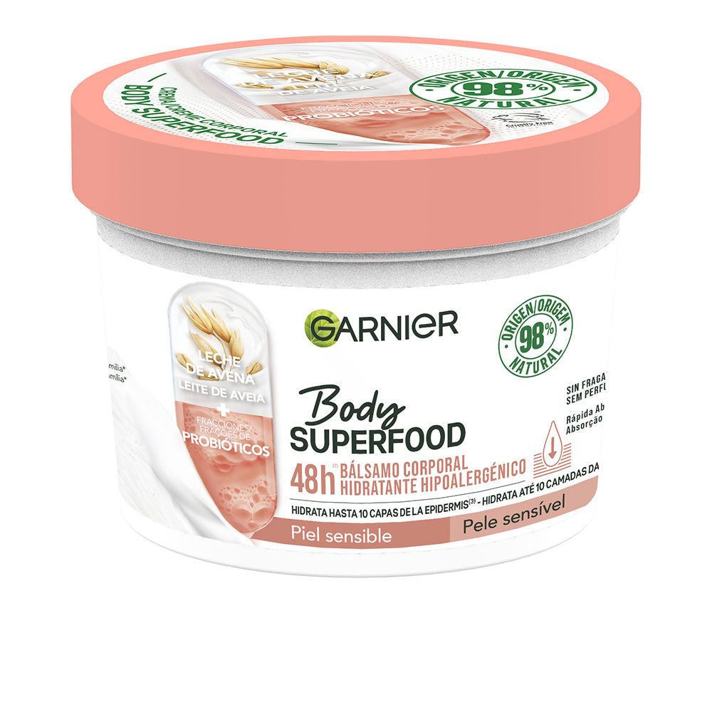 BODY SUPERFOOD AVENA bálsamo corporal hidratante hipoalergénico piel sensible 380 ml