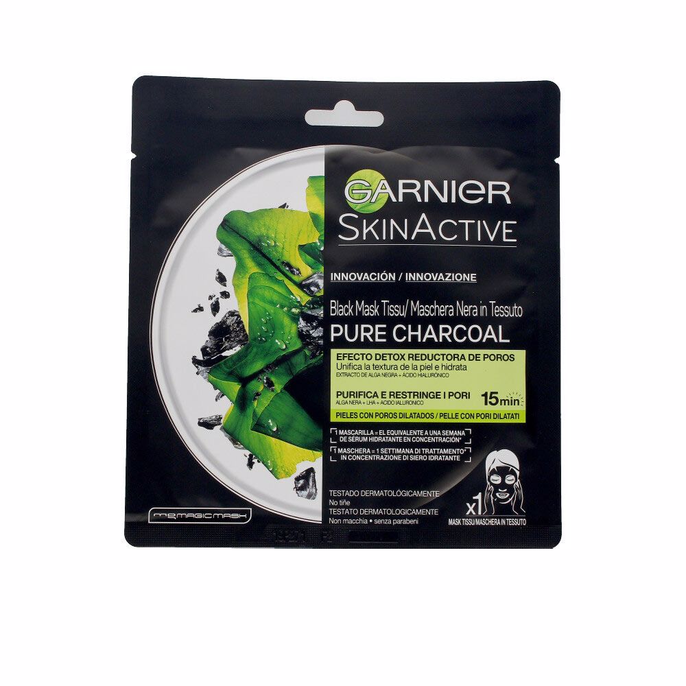 SKINACTIVE Pure Charcoal Black Detox Mask with Pore-Reducing Effect 28g