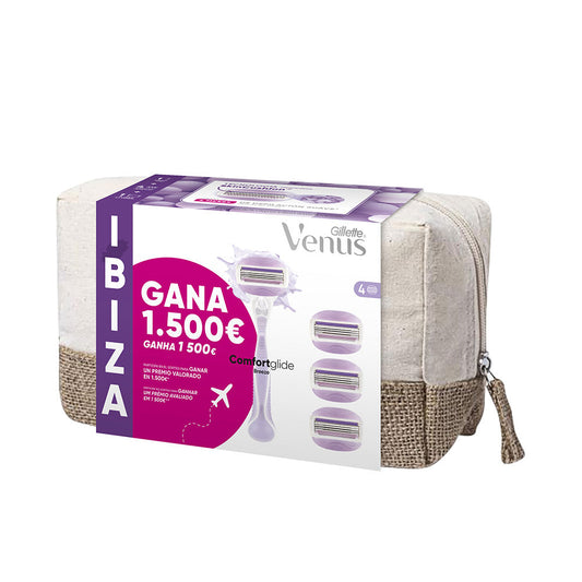 GILLETTE VENUS BREEZE IBIZA TOILETRY BAG razor + 4 refills