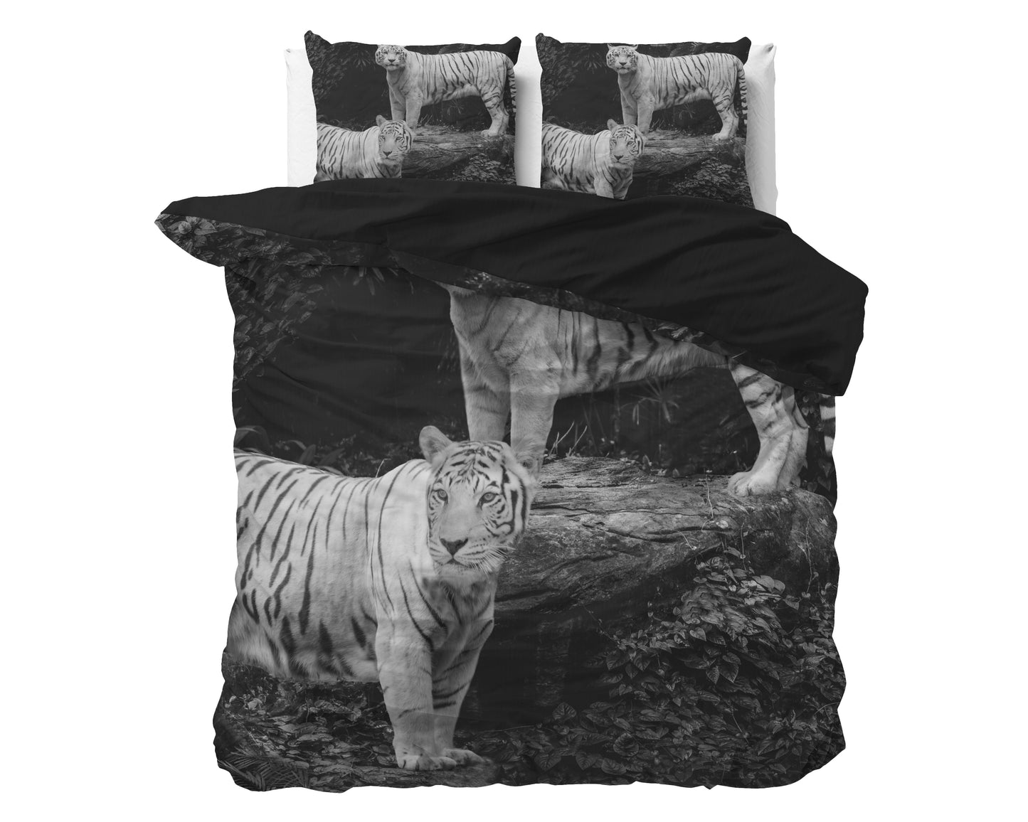 Duvet Cover Set Tigers Gray 240 x 200/220