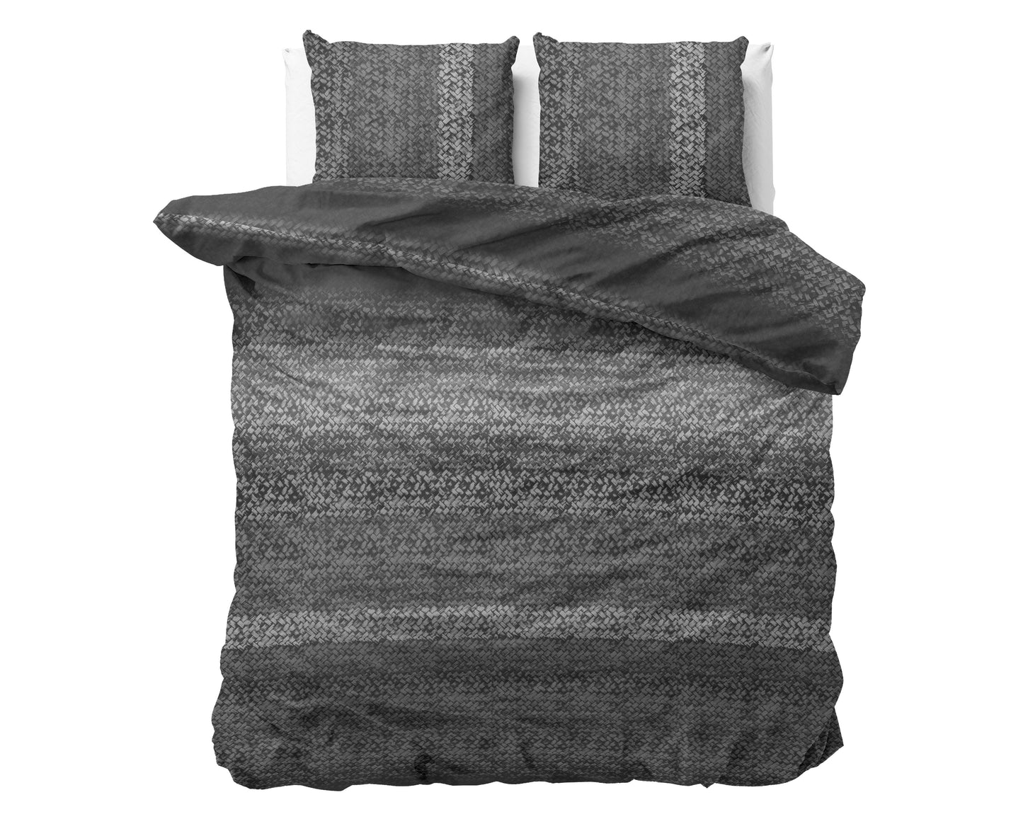 Duvet Cover Set DH Flannel Gradient Knits Anthracite 200 x 220