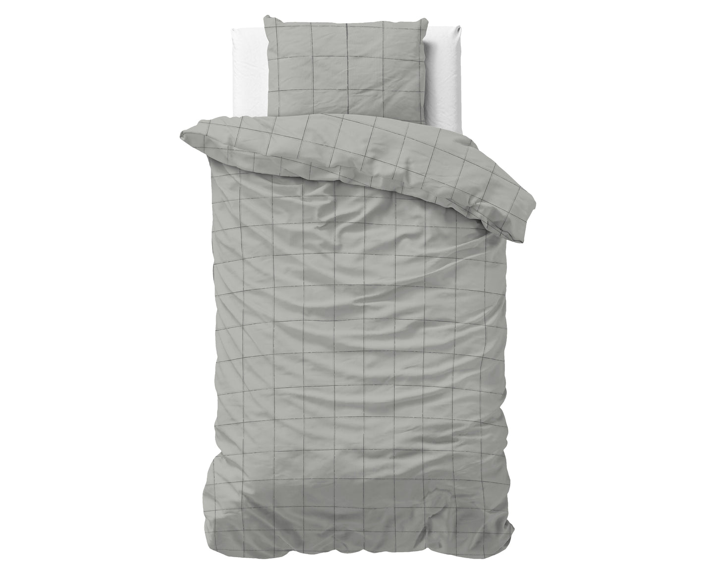 Duvet Cover Set Deep check Gray 140 x 220