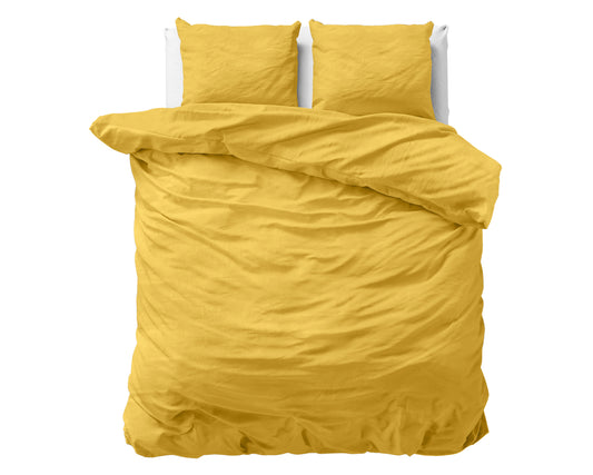 Duvet Cover Set Stone washed Mustard 240 x 200/220