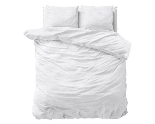 Duvet Cover Set Stone washed White 200 x 200/220
