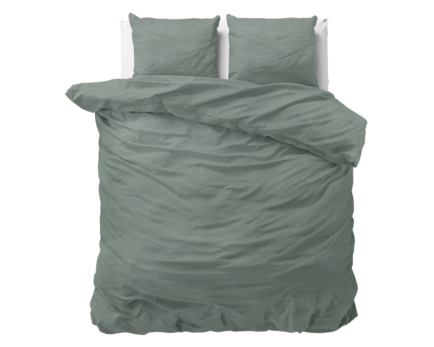 Duvet Cover Set Stone washed Green 240 x 200/220