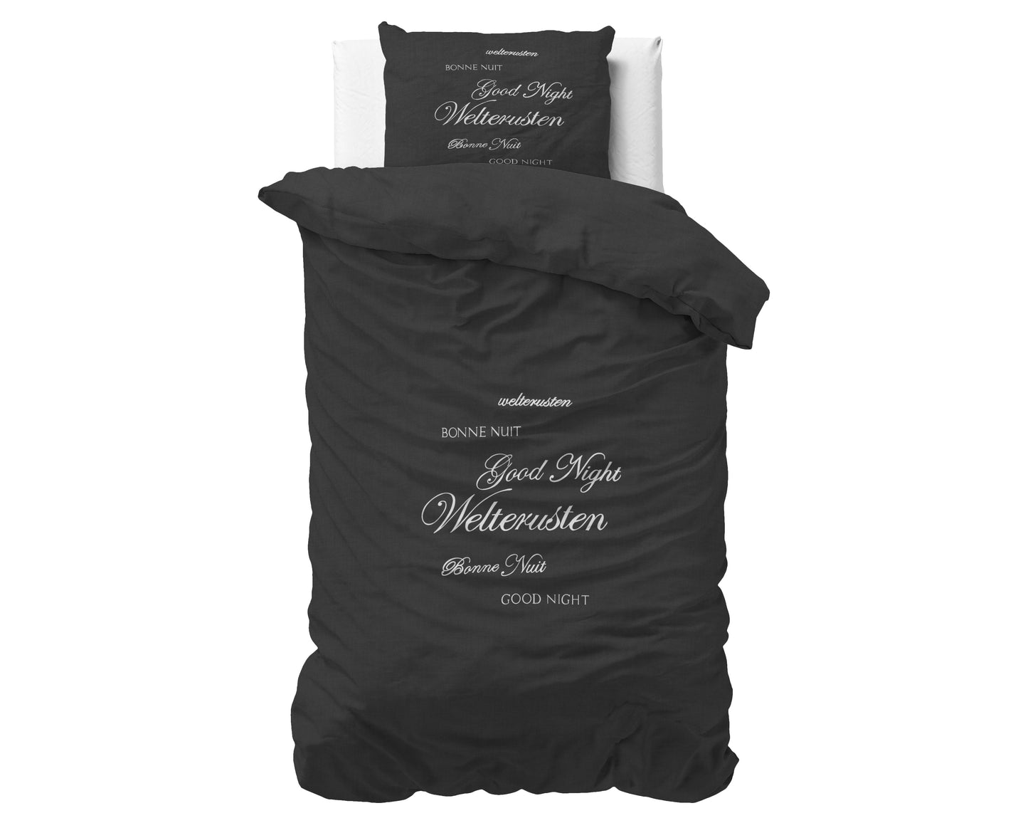 Duvet Cover Set Good Night Black 140 x 200/220