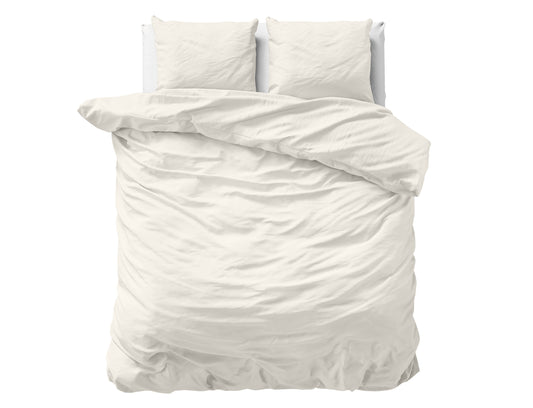 Duvet Cover Set Uni Satin Duvet Cover Cream 200 x 200/220