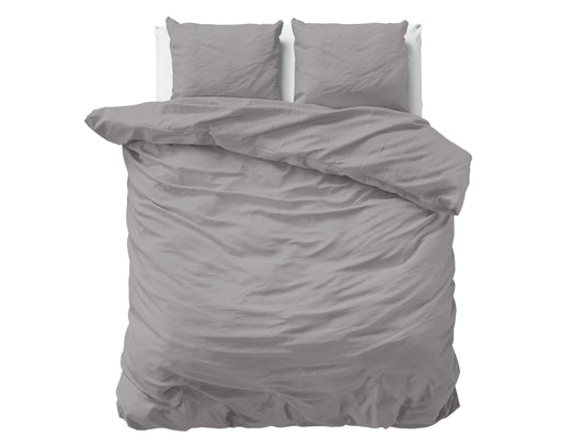 Duvet Cover Set Uni Satin Duvet Cover Gray 240 x 200/220