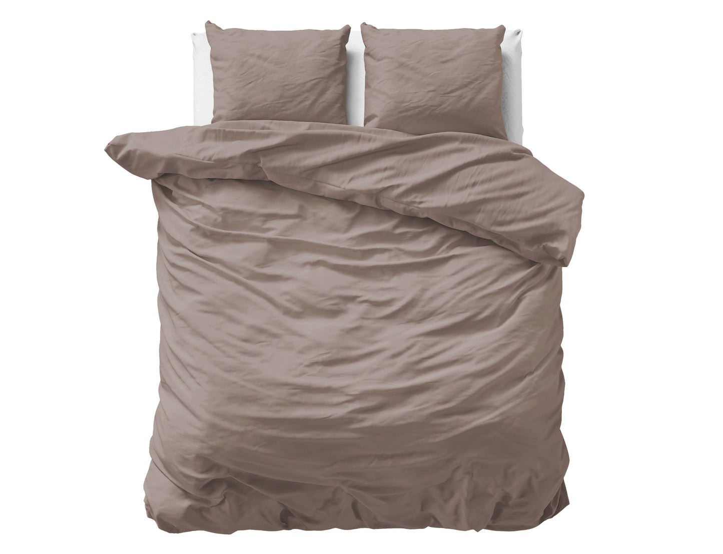 Duvet Cover Set Uni Satin Duvet Cover Taupe 200 x 200/220