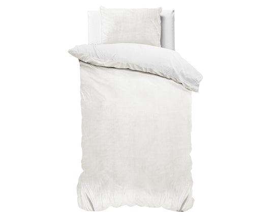 Duvet Cover Set Velvet Uni Duvet Cover White 140 x 220