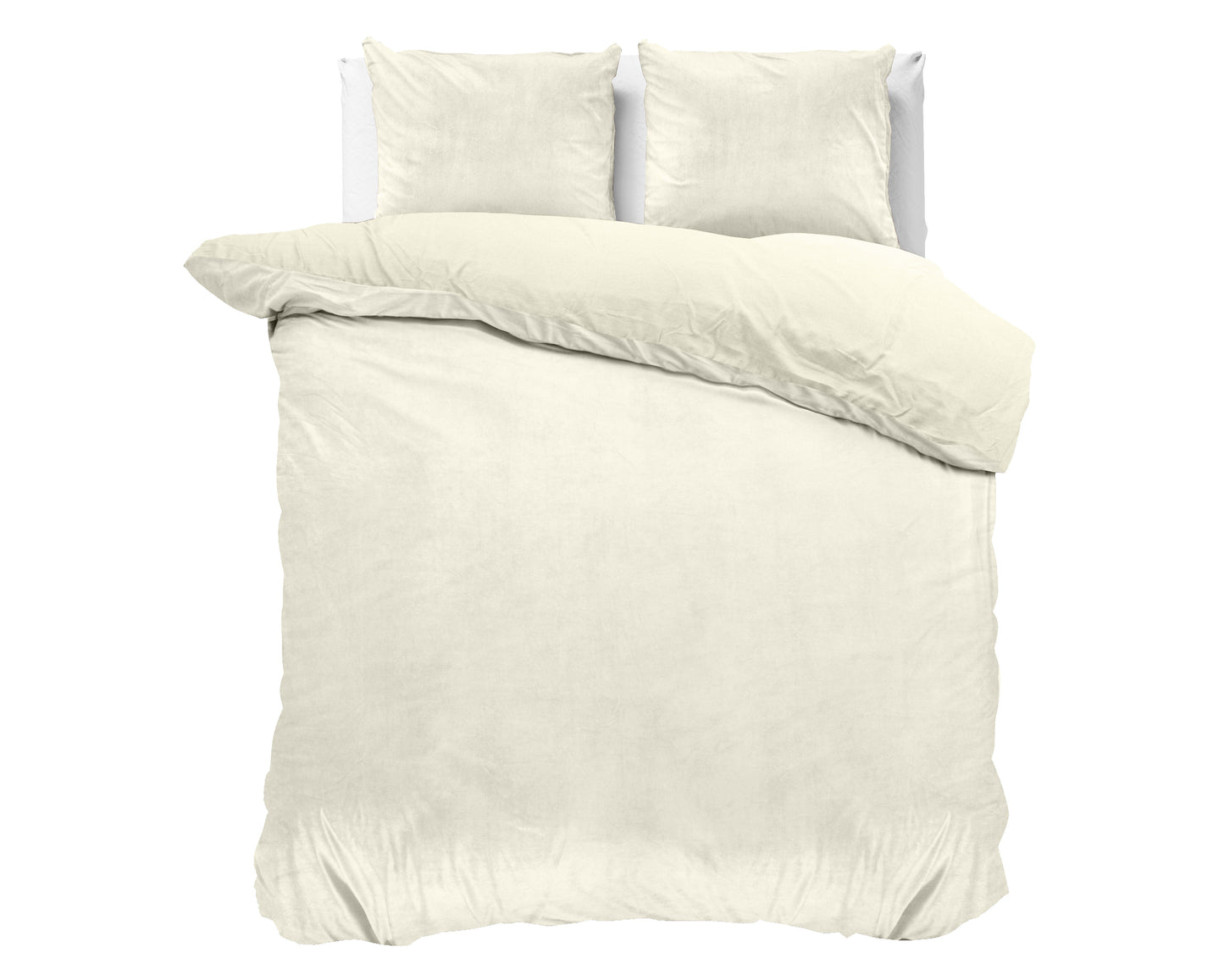 Duvet Cover Set Velvet Uni Duvet Cover Cream 200 x 220