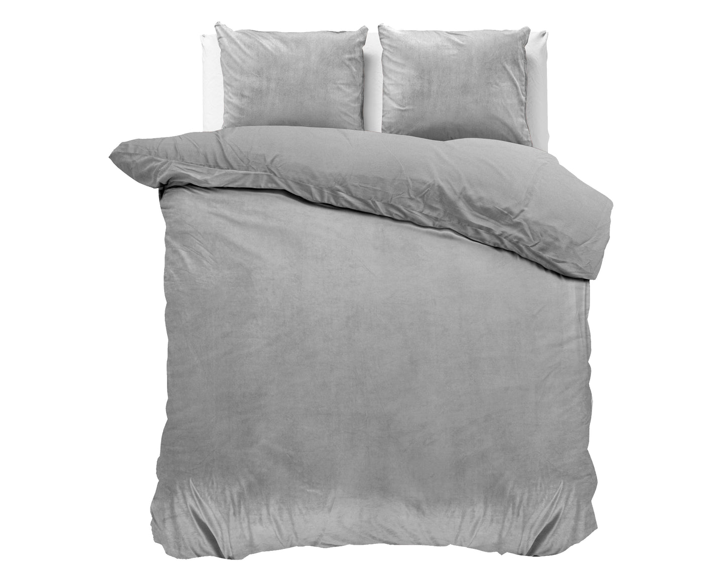Duvet Cover Set Velvet Uni Duvet Cover Gray 240 x 220