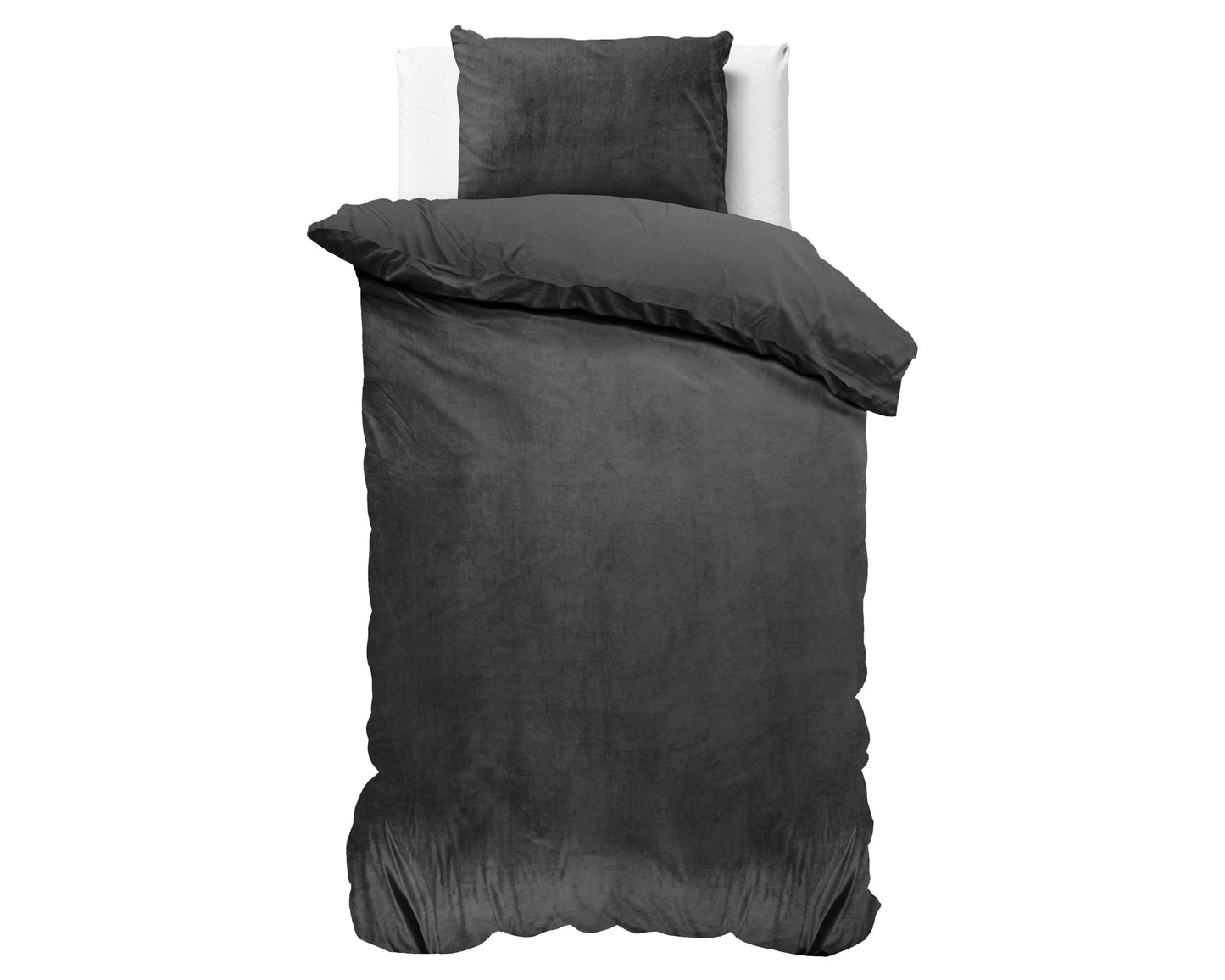 Duvet Cover Set Velvet Uni Duvet Cover Anthracite 140 x 220