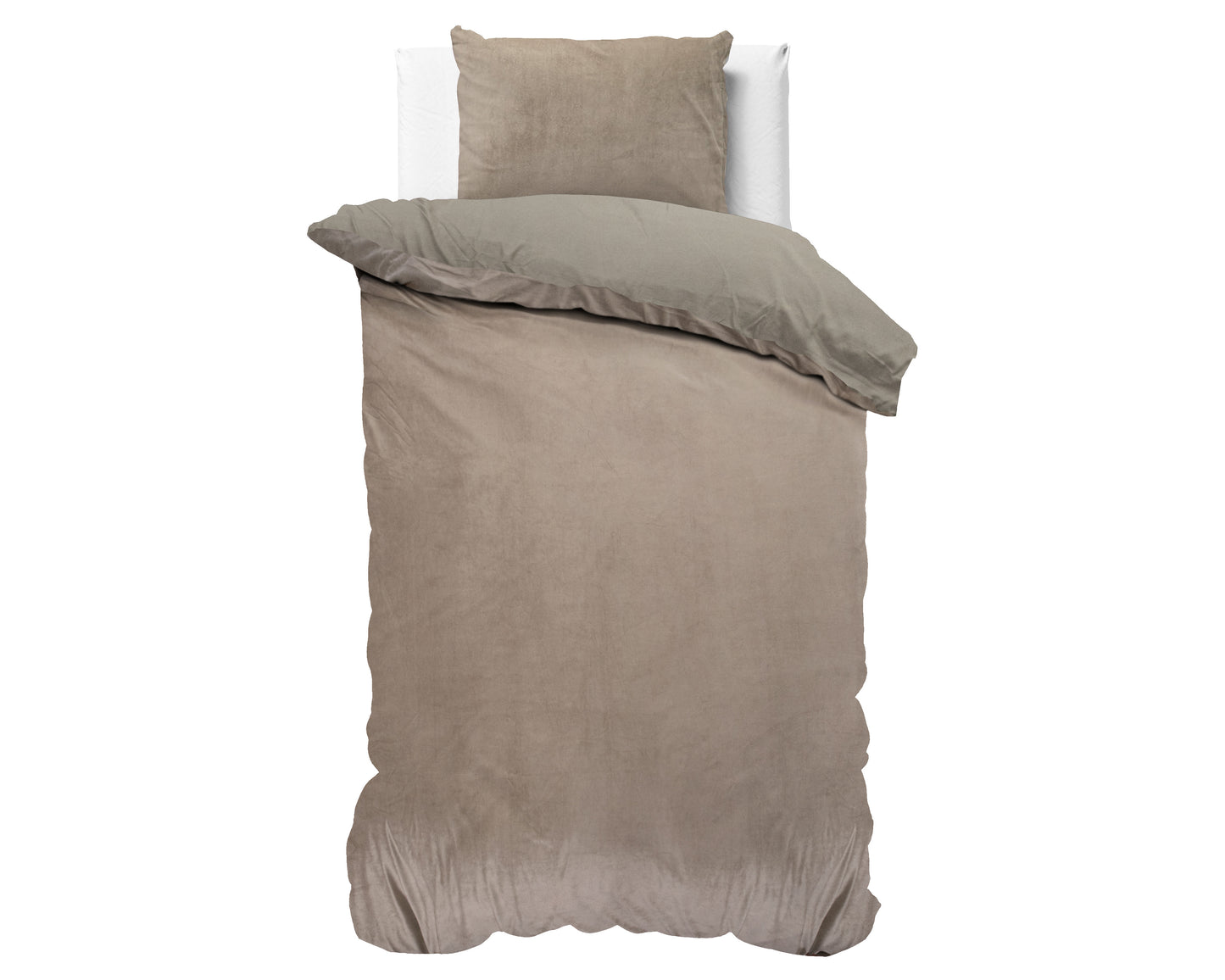 Duvet Cover Set Velvet Uni Duvet Cover Taupe 140 x 220