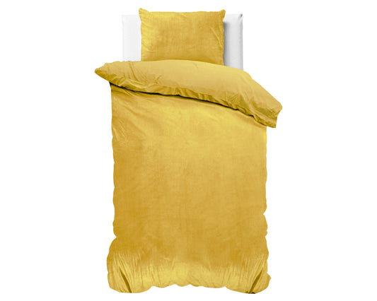 Duvet Cover Set Velvet Uni Duvet Cover Gold 140 x 220