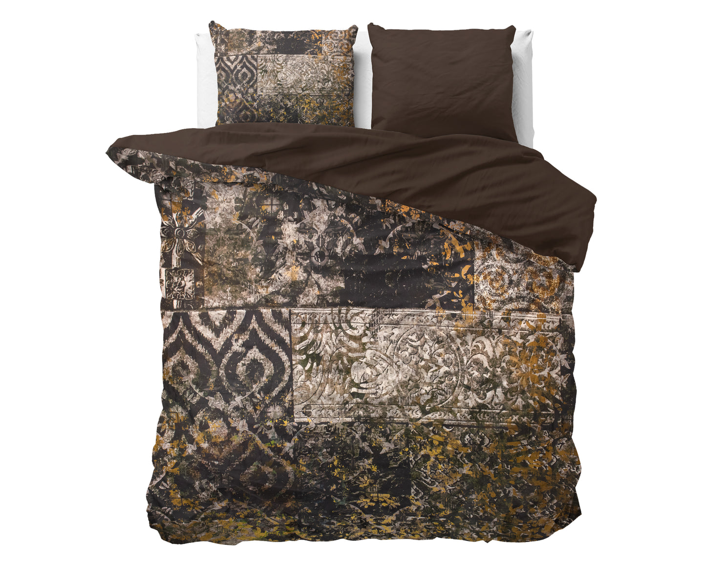 Duvet Cover Set Granite Black 200 x 220