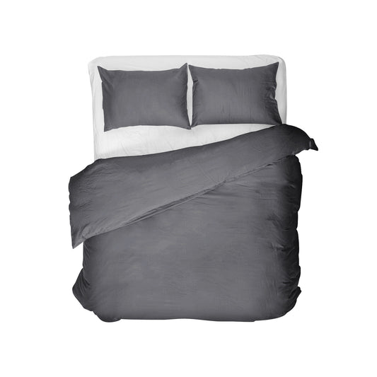 Duvet Cover Set Egyptian Cotton Uni Duvet Cover Anthracite 240 x 200/260
