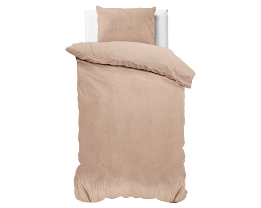 Duvet Cover Set Velvet Uni Duvet Cover Nude 140 x 220