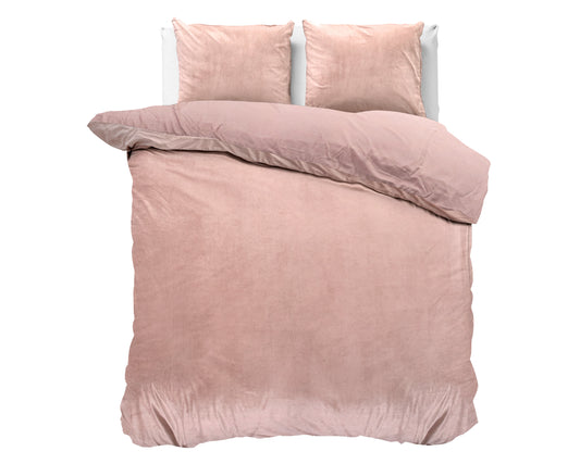 Duvet Cover Set Velvet Uni Duvet Cover Pink 240 x 220