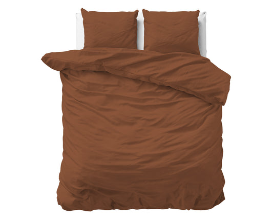 Duvet Cover Set Stone washed Brown 200 x 200/220