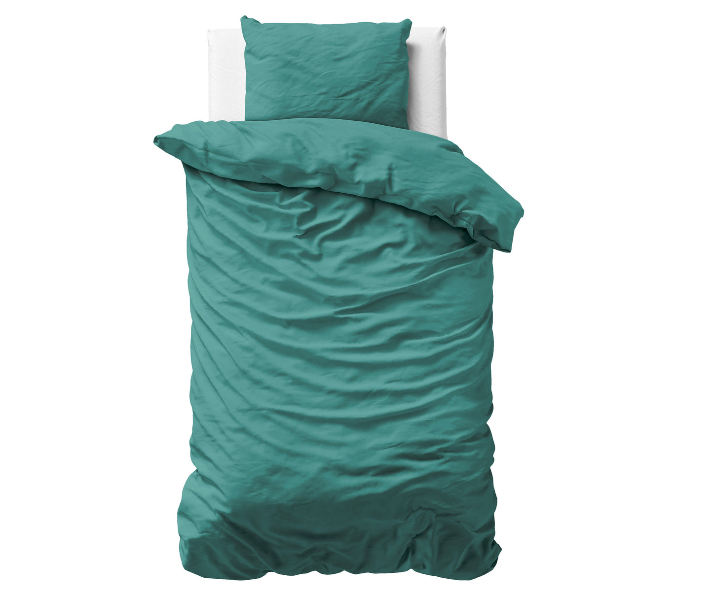 Duvet Cover Set Uni Satin Duvet Cover Dark Green 140 x 200/220