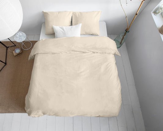 Duvet Cover Set Uni Satin Duvet Cover Sand 240 x 200/220