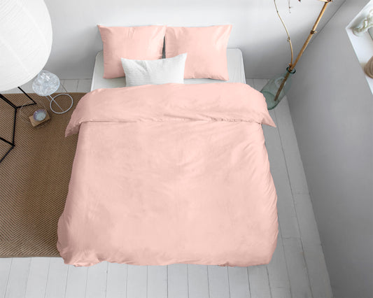 Duvet Cover Set Uni Satin Duvet Cover Pink 240 x 200/220
