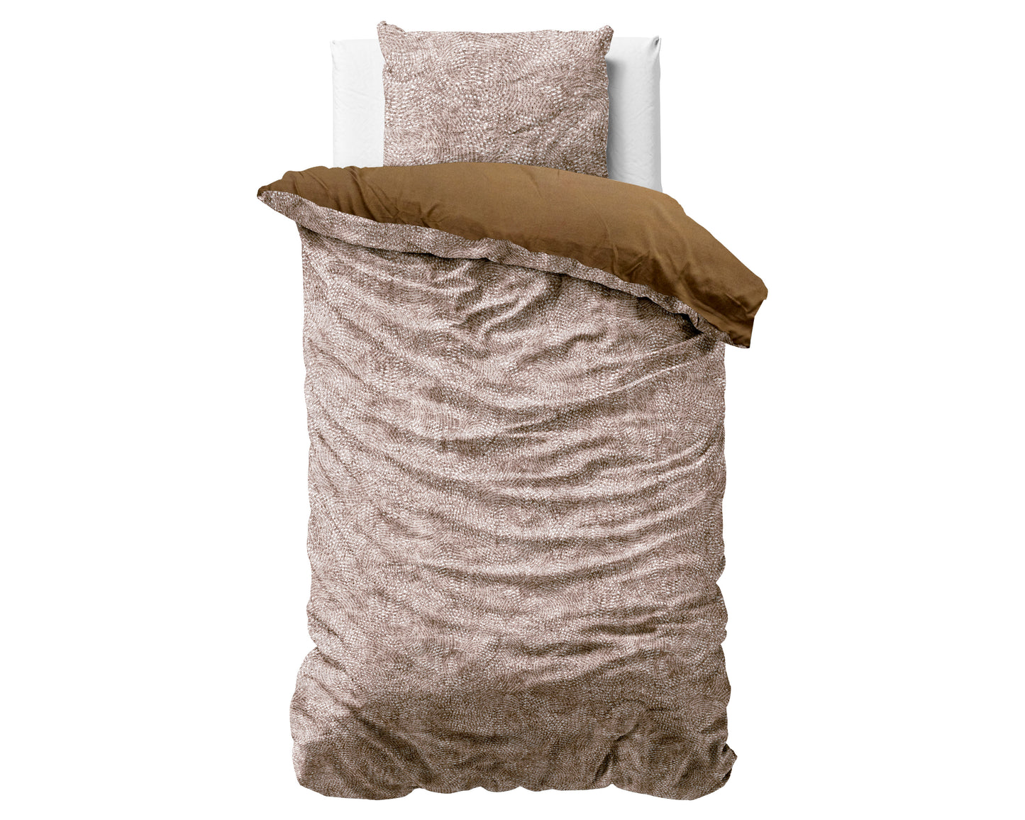 Duvet Cover Set Signature Velvet Cotton Aria Brown 140 x 220