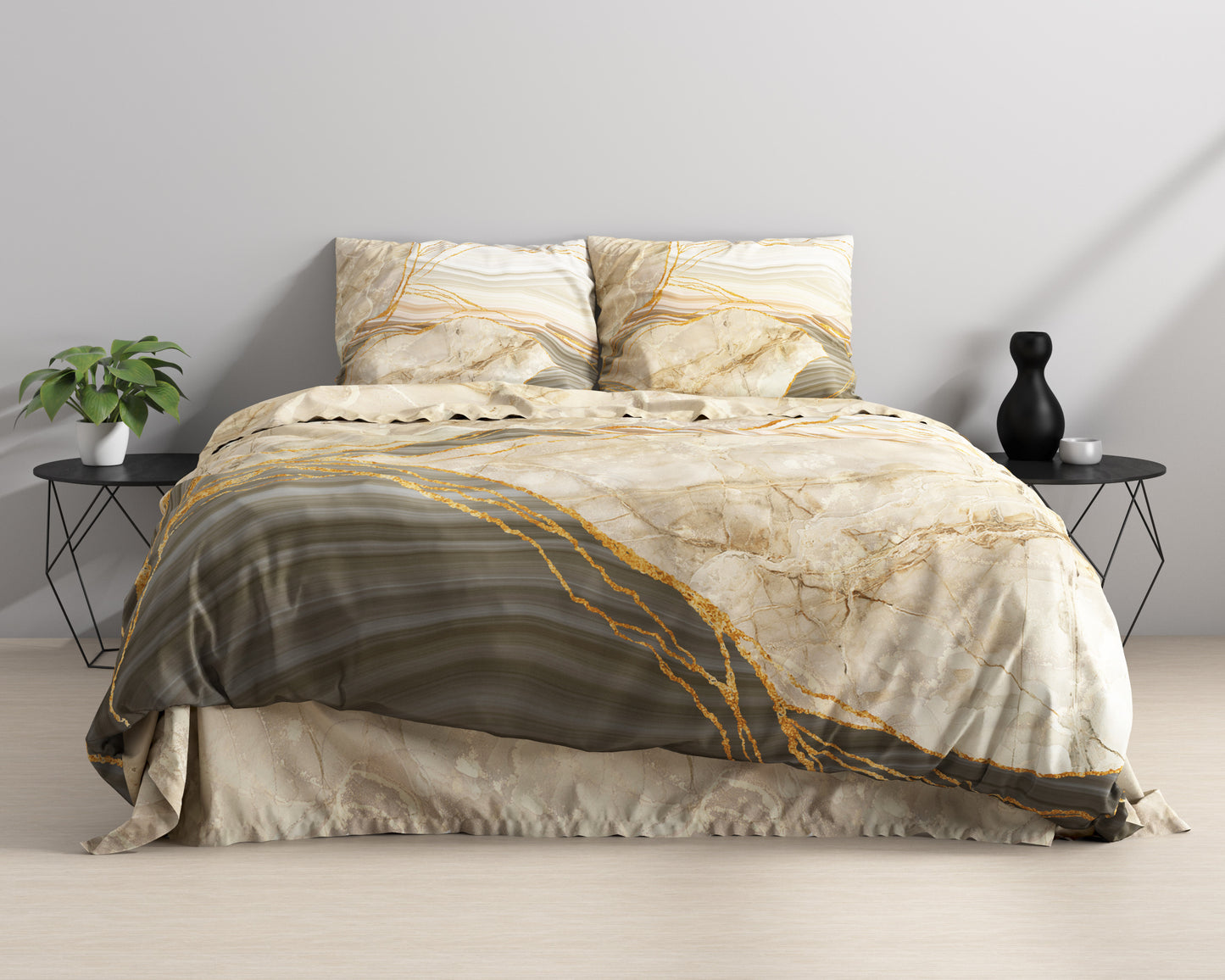 Duvet Cover Set Botticino Taupe 240 x 220