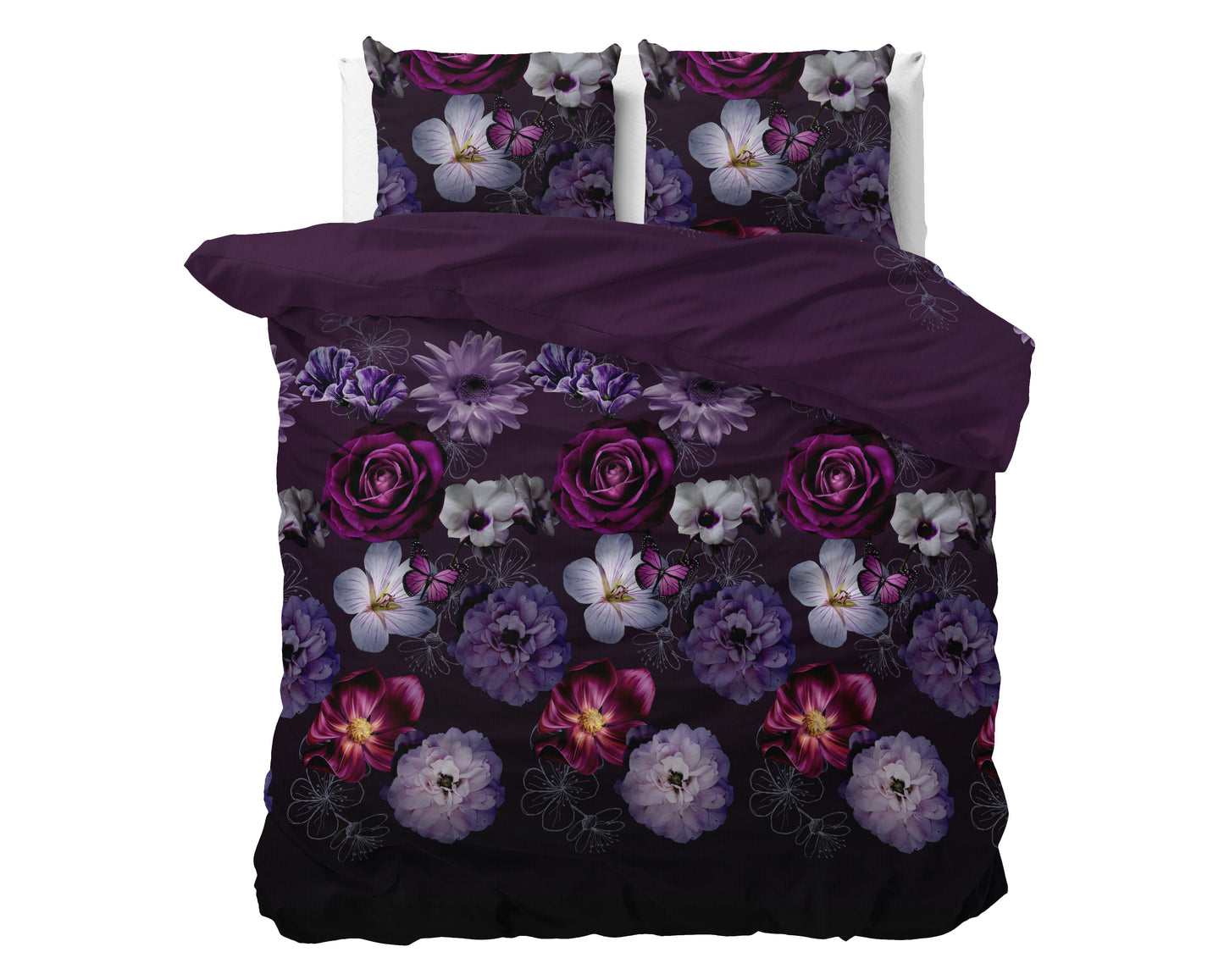 Duvet Cover Set Magic Flower Purple 200 x 220