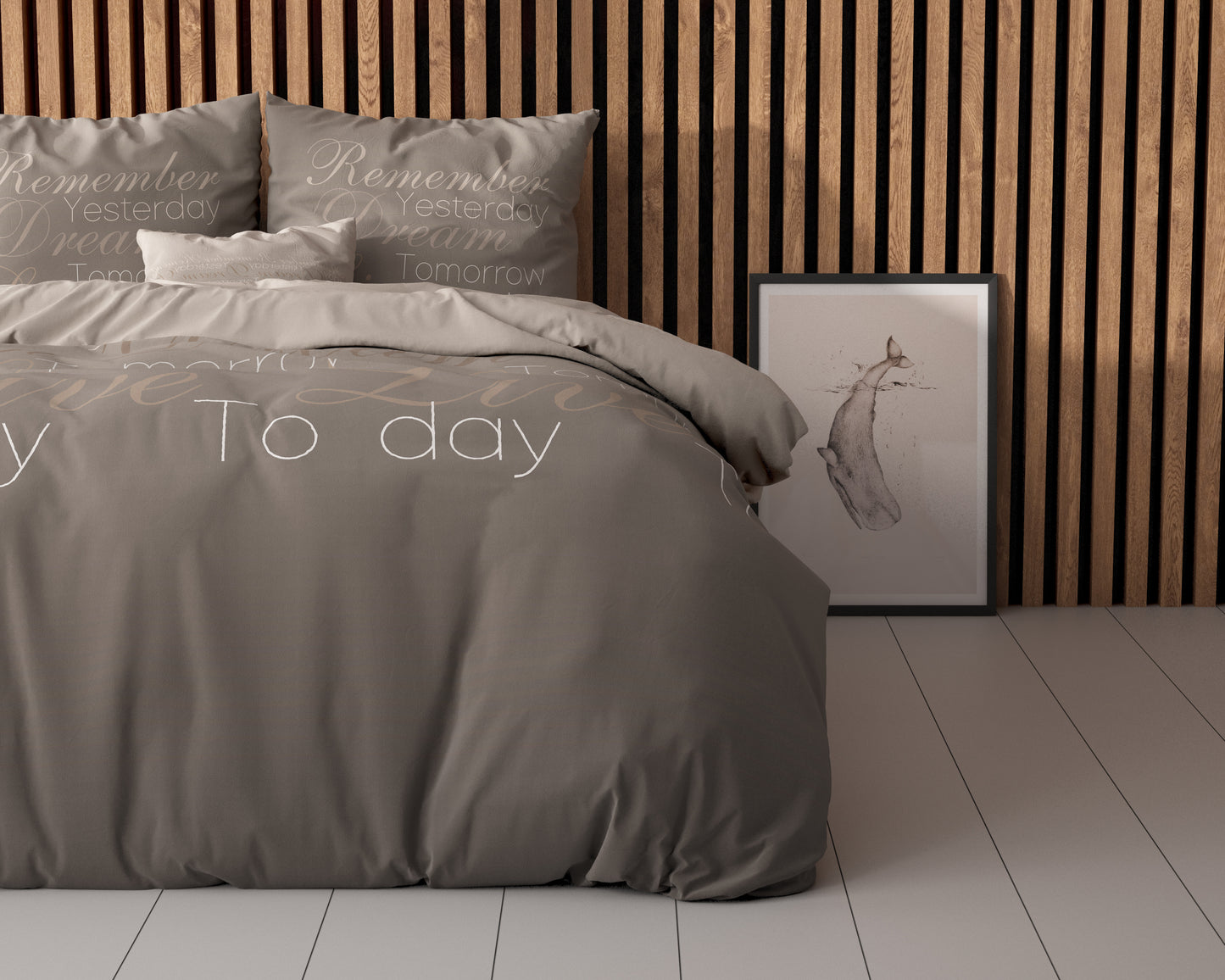 Duvet Cover Set Live Today Taupe 240 x 220