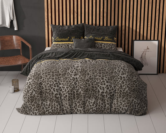 Duvet Cover Set Eternal Love Black 140 x 220
