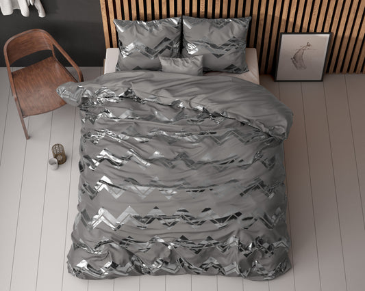 Duvet Cover Set Wave Gray 200 x 220