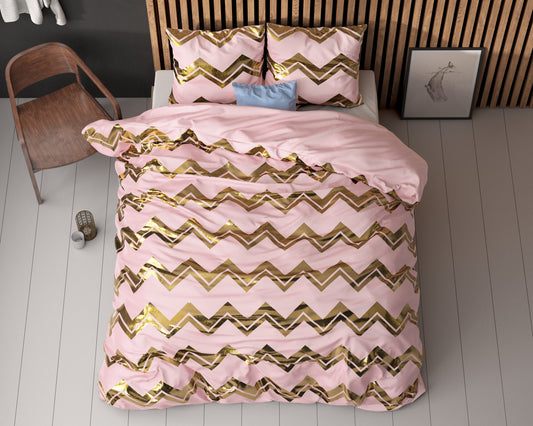 Duvet Cover Set Wave Pink 140 x 220