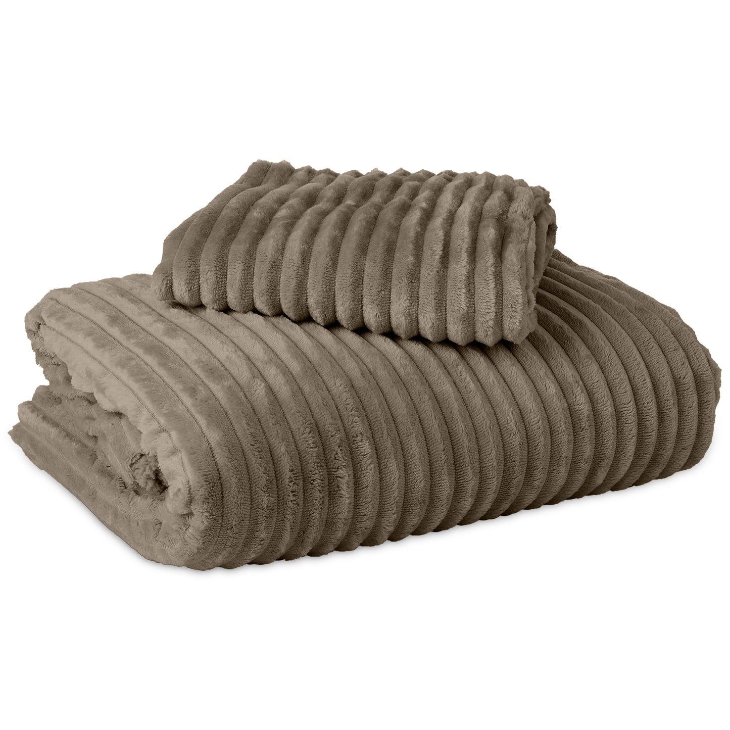 Duvet Cover Set Rib Teddy Taupe 140 x 200/220