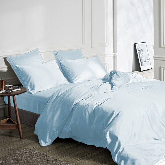 Duvet Cover Set 100% Bamboo Blue 200 x 200/220