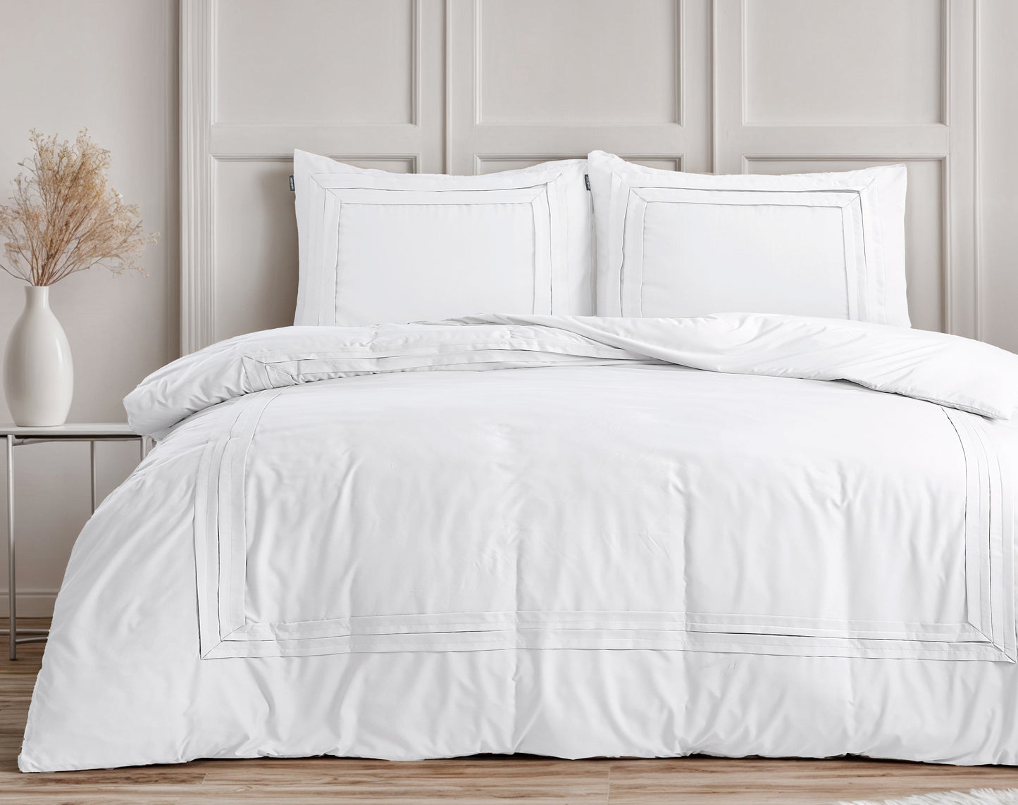 Duvet Cover Set Tailored White 240 x 200/220